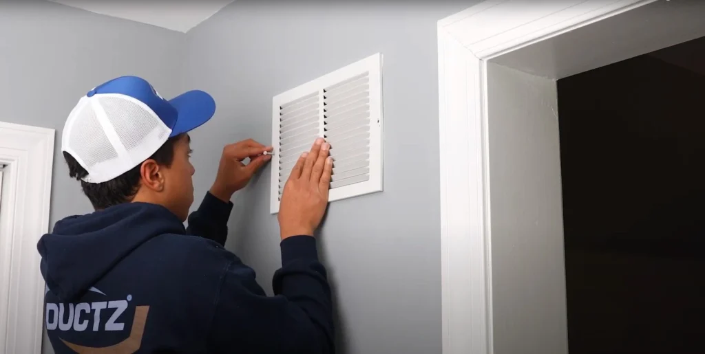 AIrduct cleaning in boise a tech starting cleaning process.