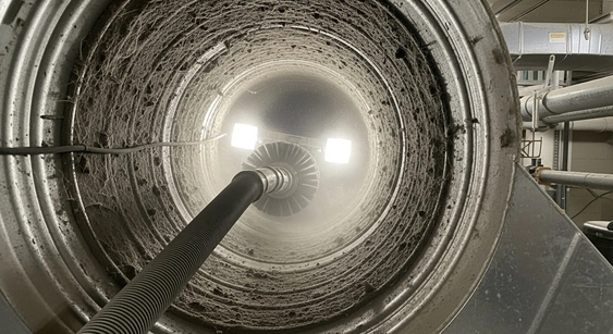 NADCA-certified technician performs air duct cleaning Garden City in a home, ensuring clean air and quality.