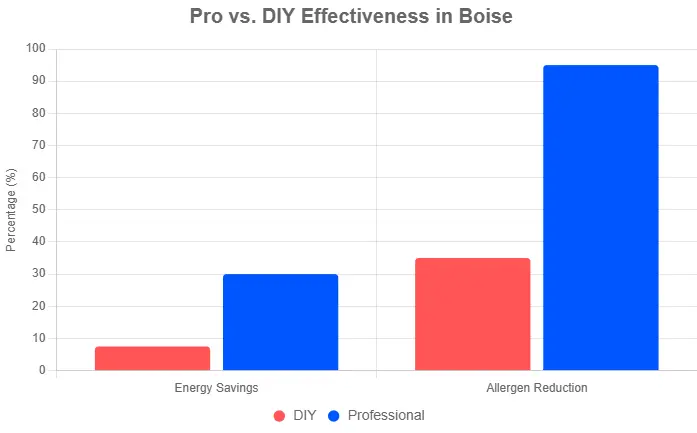 A graphical representation of Air Duct Cleaning vs. DIY for cost saving