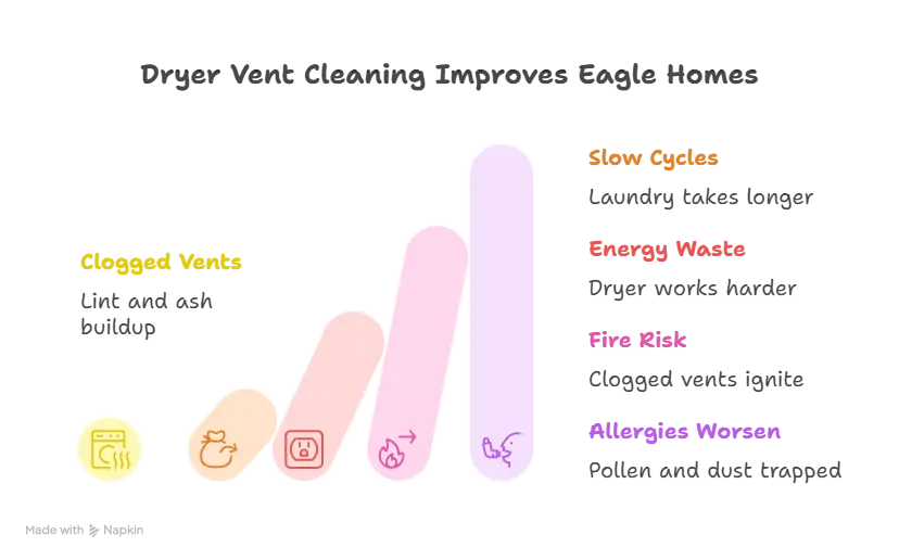 Dryer vent cleaning in Eage visual deatils how you can save energy by keeping ducts clean